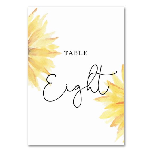 Mariage de tournesol Numéro de table huit (Dos)