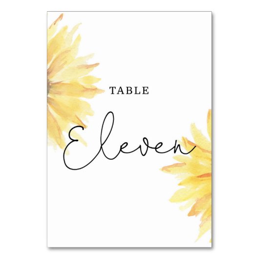 Mariage de tournesol Onze numéro de table (Par défaut)