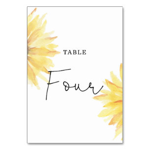 Mariage de tournesol Quatre numéro de table