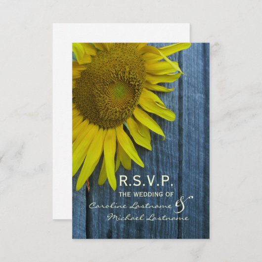 Mariage de tournesol RSVP (Devant / Derrière)