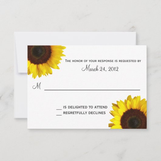 Mariage de tournesol RSVP (Devant)