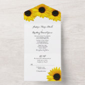 Mariage de tournesol RSVP tout en une invitation (À l'intérieur)