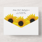 Mariage de tournesol RSVP tout en une invitation (Verso)