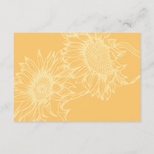 Mariage de tournesol rustique détails cartes de bo (Dos)