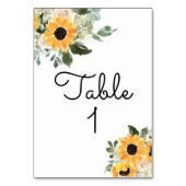 Mariage de tournesol rustique Numéro de table (Dos)