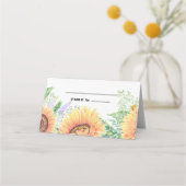 Mariage de tournesol rustique Table Place Cartes (Devant)