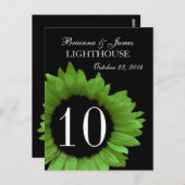 Mariage de tournesol vert de chaux Numéro de table (Devant / Derrière)