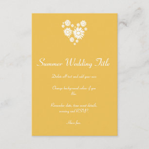 Mariage de tournesols Coeur et blanc Invitation Su