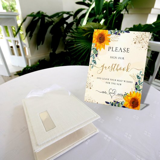 Mariage de tournesols Eucalyptus signe notre livre