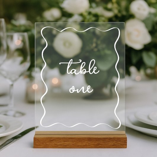 Mariage de trame Wavy moderne Numéro de table