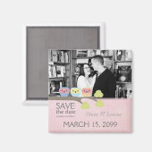 Mariage de trois hiboux Enregistrer la date Magnet (Recto/Verso)