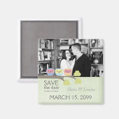 Mariage de trois hiboux Enregistrer la date Magnet (Recto/Verso)