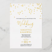Mariage de typographie blanc Invitation Foil (Recto)