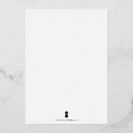 Mariage de typographie blanc Invitation Foil (Verso)