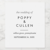 Mariage de typographie Chic Étiquette de vin (Étiquettes simples)