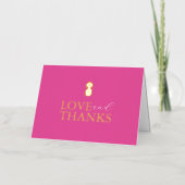 Mariage de typographie Merci Cartes Vibrant rose (Recto)