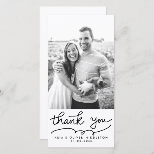 Mariage de typographie Merci simple (Devant / Derrière)