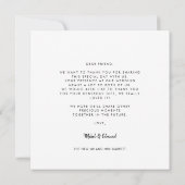 Mariage de typographie moderne Carte de remercieme (Dos)