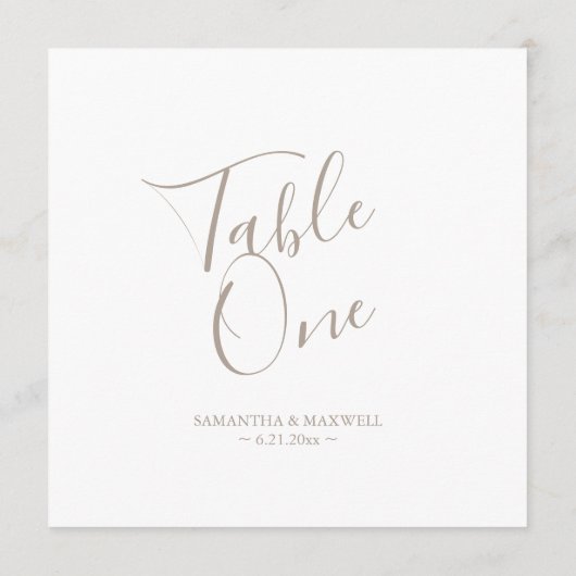 Mariage de typographie moderne Numéro de table (Dos)
