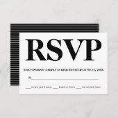 Mariage de typographie noir et blanc gras RSVP (Devant / Derrière)
