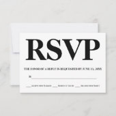 Mariage de typographie noir et blanc gras RSVP (Devant)
