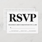 Mariage de typographie noir et blanc gras RSVP (Devant / Derrière)