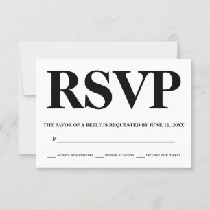 Mariage de typographie noir et blanc gras RSVP