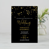 Mariage de typographie noire Foil Invitation (Debout devant)