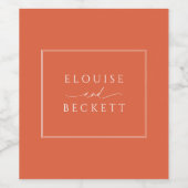 Mariage de typographie orange moderne Étiquette d (Étiquettes simples)