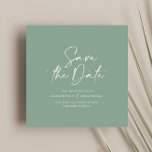 mariage de typographie verte décontracté<br><div class="desc">Décontracté script sauge vert typographie mariage enregistrer la date faire-part.</div>