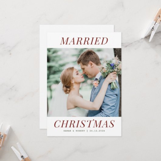 mariage de vacances moderne faire-part (Devant/Arrière en situation)