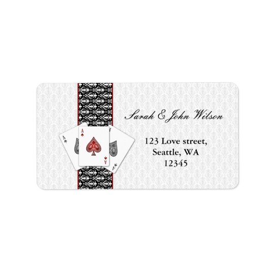 mariage de vegas, étiquette de adresse de retour