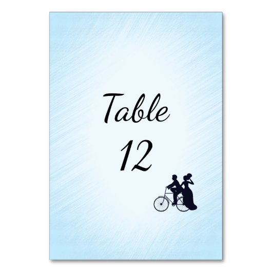 Mariage de vélos bleus Numéro de table (Dos)