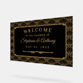 Mariage de ventilateur Art déco noir et or (Angle)