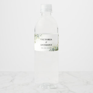 Mariage de verdure bouteille d'eau Étiquettes