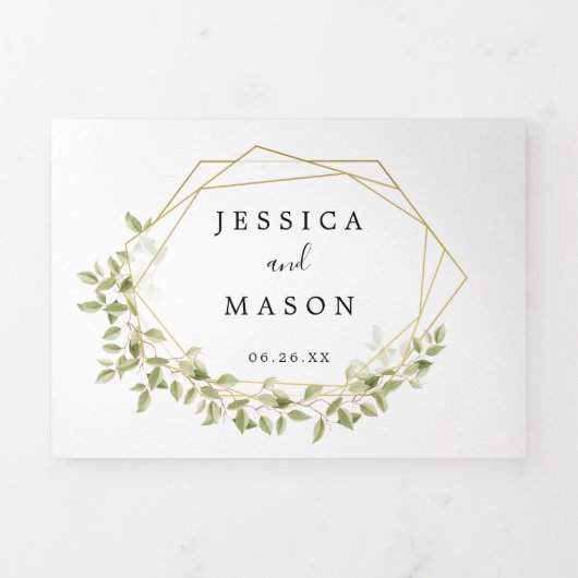 Mariage de verdure des bois Invitations triplées (Page de couverture)