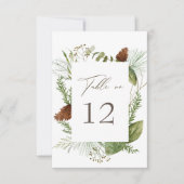 Mariage de verdure d'hiver Numéro de table (Devant)