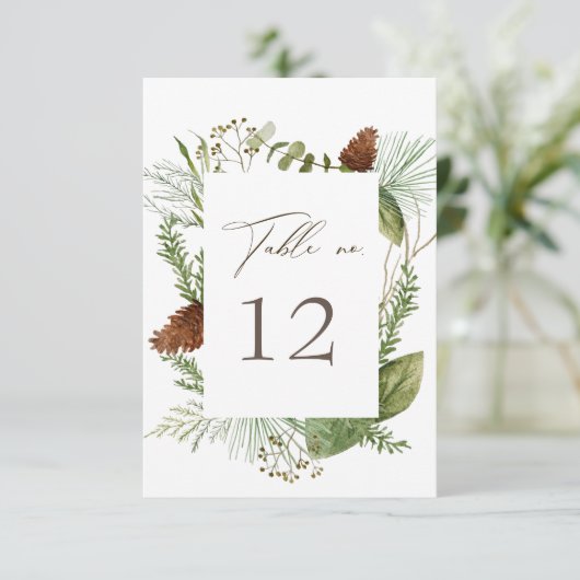 Mariage de verdure d'hiver Numéro de table (Debout devant)