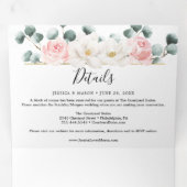 Mariage de verdure florale Invitations à trois vol (Intérieur en premier)