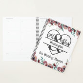 Mariage de verdure florale rose monogramme (Devant avec enveloppe)
