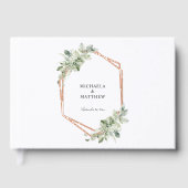 Mariage de verdure géométrique rustique en or rose (Recto)