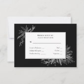 Mariage de verdure noir et blanc Monogramme RSVP (Devant)