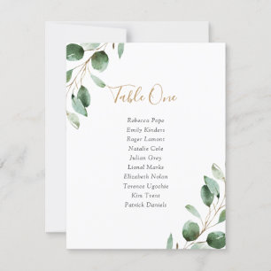 Mariage de verdure rustique Plan de table Cartes d
