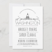 Mariage de Washington DC | Invitation Skyline styl (Devant)