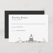 Mariage de Washington DC | Stylisé Skyline RSVP (Devant / Derrière)