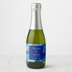 Mariage d'eau bleu Mini Étiquette à vin mousseux