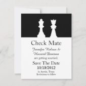 Mariage D'Échecs Enregistrer La Date Faire-part (Devant)