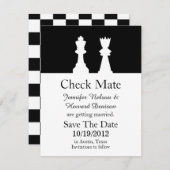 Mariage D'Échecs Enregistrer La Date Faire-part (Devant / Derrière)