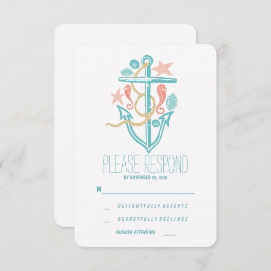 Mariage décontracté à la plage RSVP (Devant / Derrière)