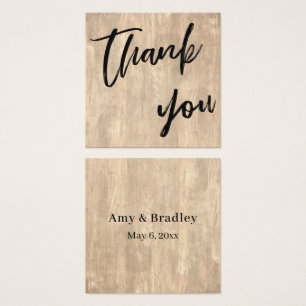 Mariage Décontracté en bois rustique Merci Favoris